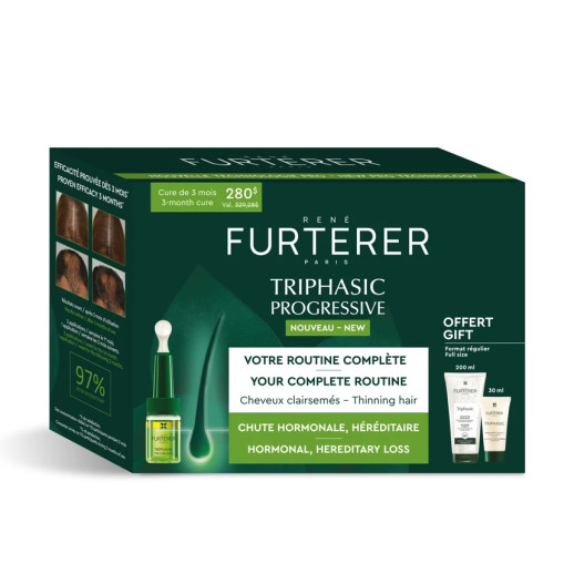 Rene Furterer - Triphasic Hair Loss Treatment for Progressive Hair Loss 16 Vials + Triphasic Shampoo 200ml Rene Furterer - Triphasic Hair Loss Treatment for Progressive Hair Loss 16 Vials + Triphasic Shampoo 200ml