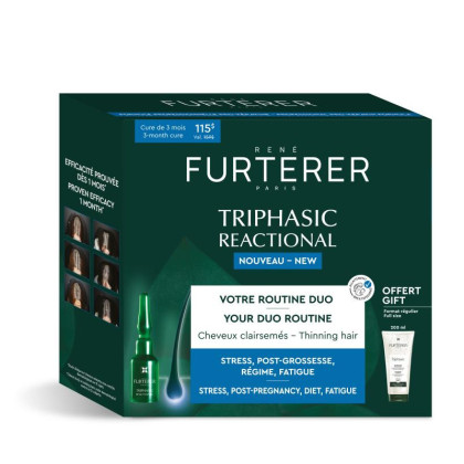 Rene Furterer - Triphasic Reactional Anti-Volume Loss Ritual 12 x 5ml with Triphasic Shampoo 200ml Rene Furterer - Triphasic Reactional Anti-Volume Loss Ritual 12 x 5ml with Triphasic Shampoo 200ml